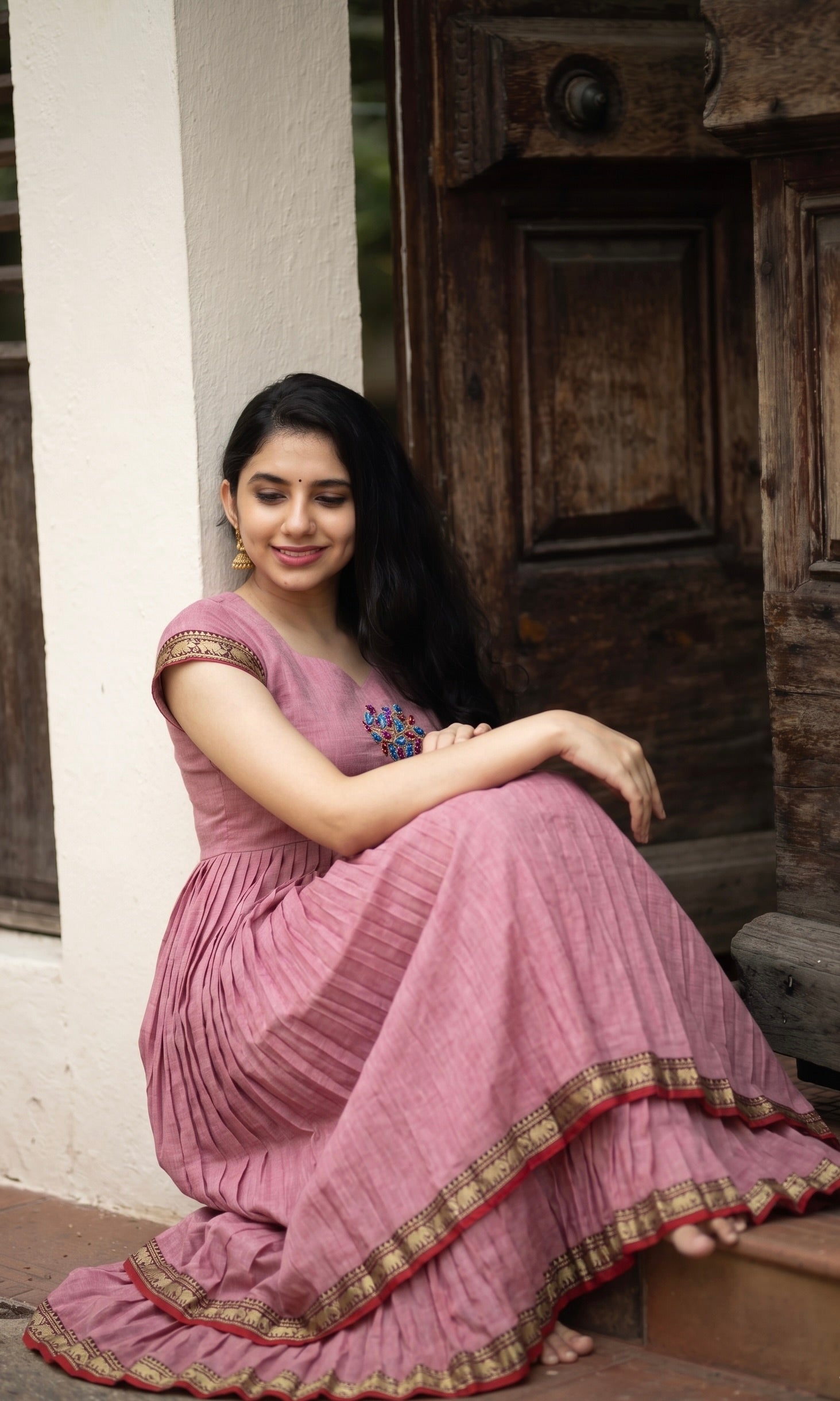 DOUBLE LAYER NARAYAN PET DRESS LAKSHMI-ROSE BLUSH