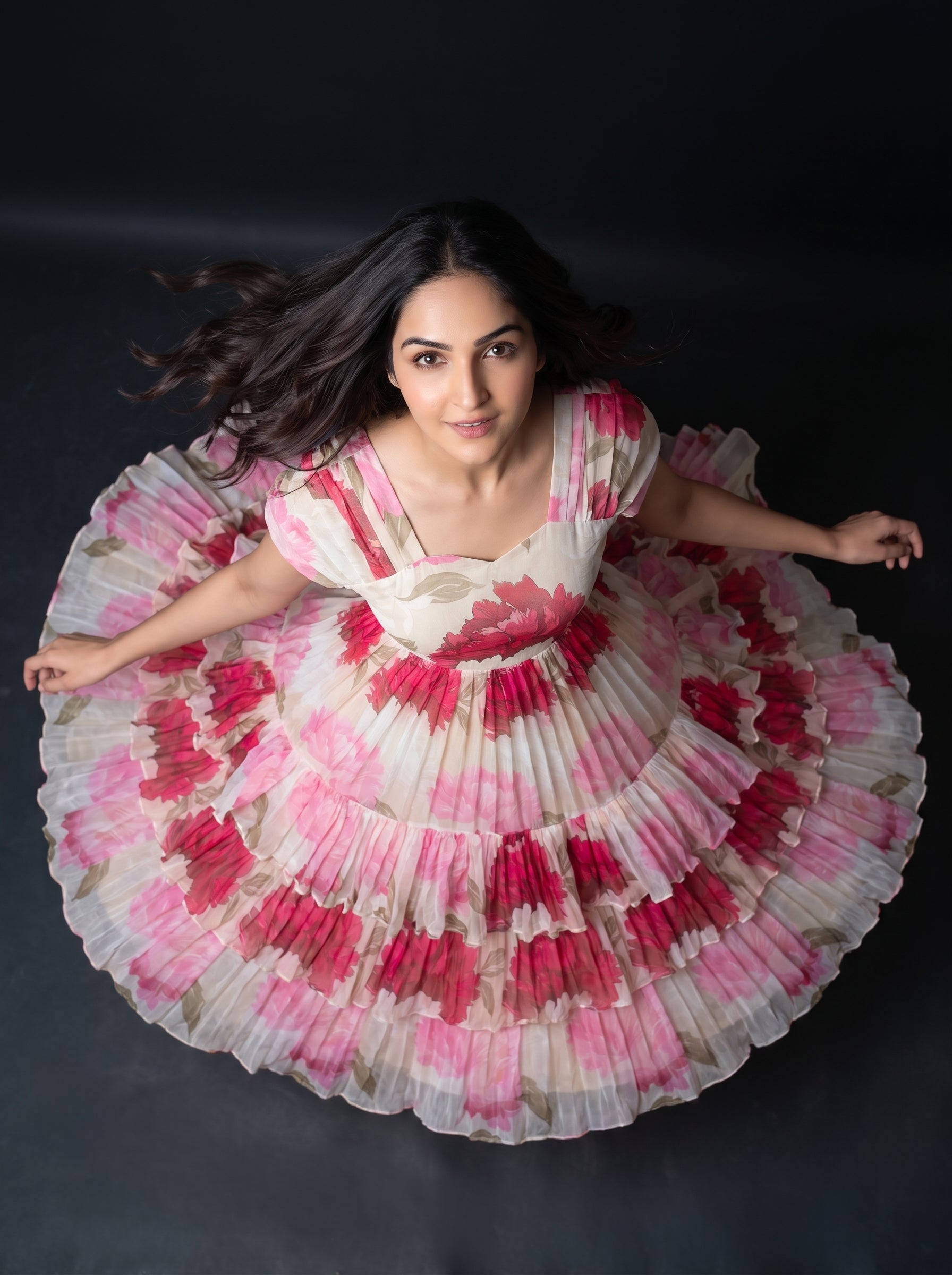 Pleated Three Layer Dress - Vasanta Rosecream