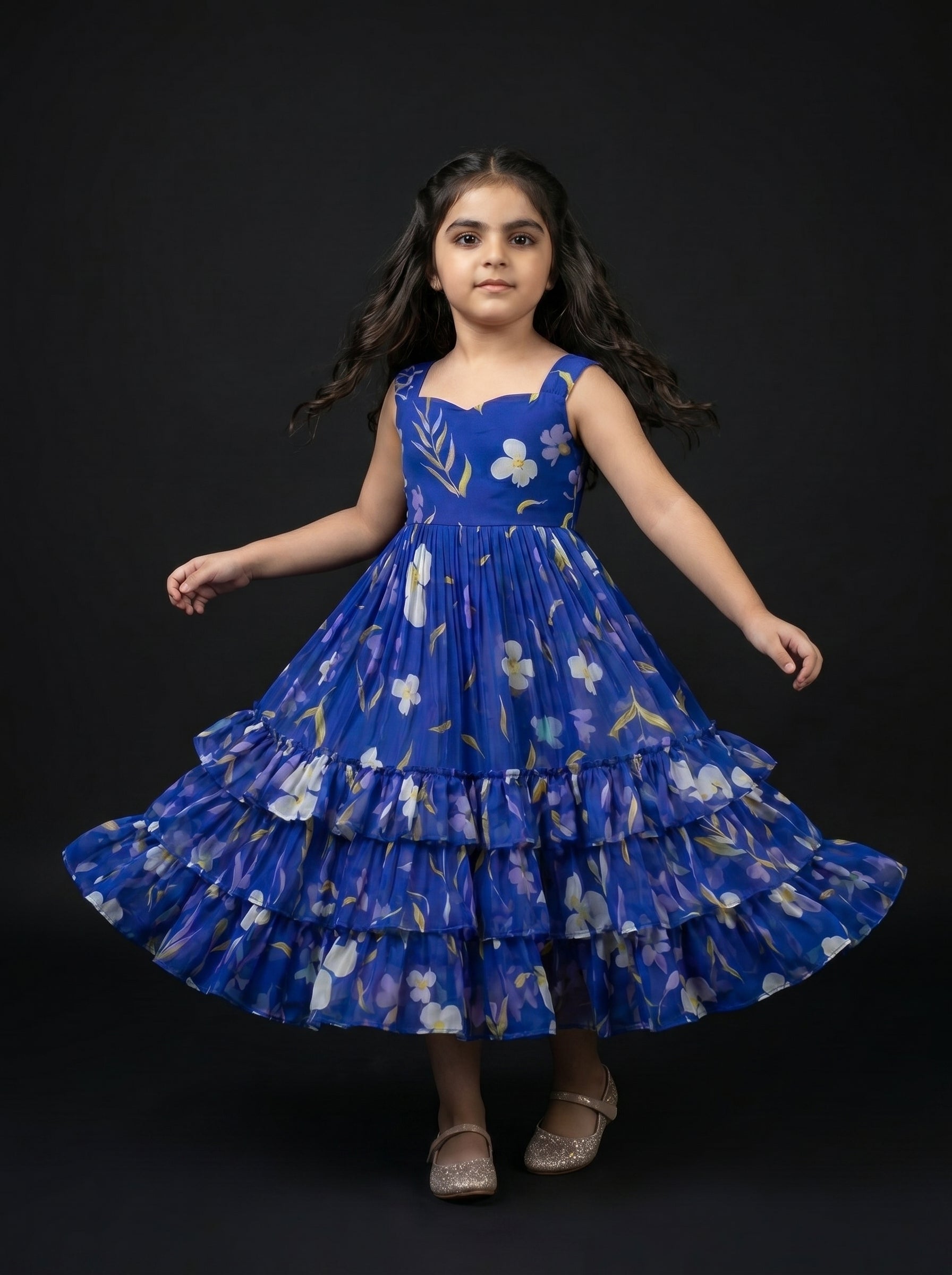 Three Layer Mini Midi Dress Vasanta - Royal Blue