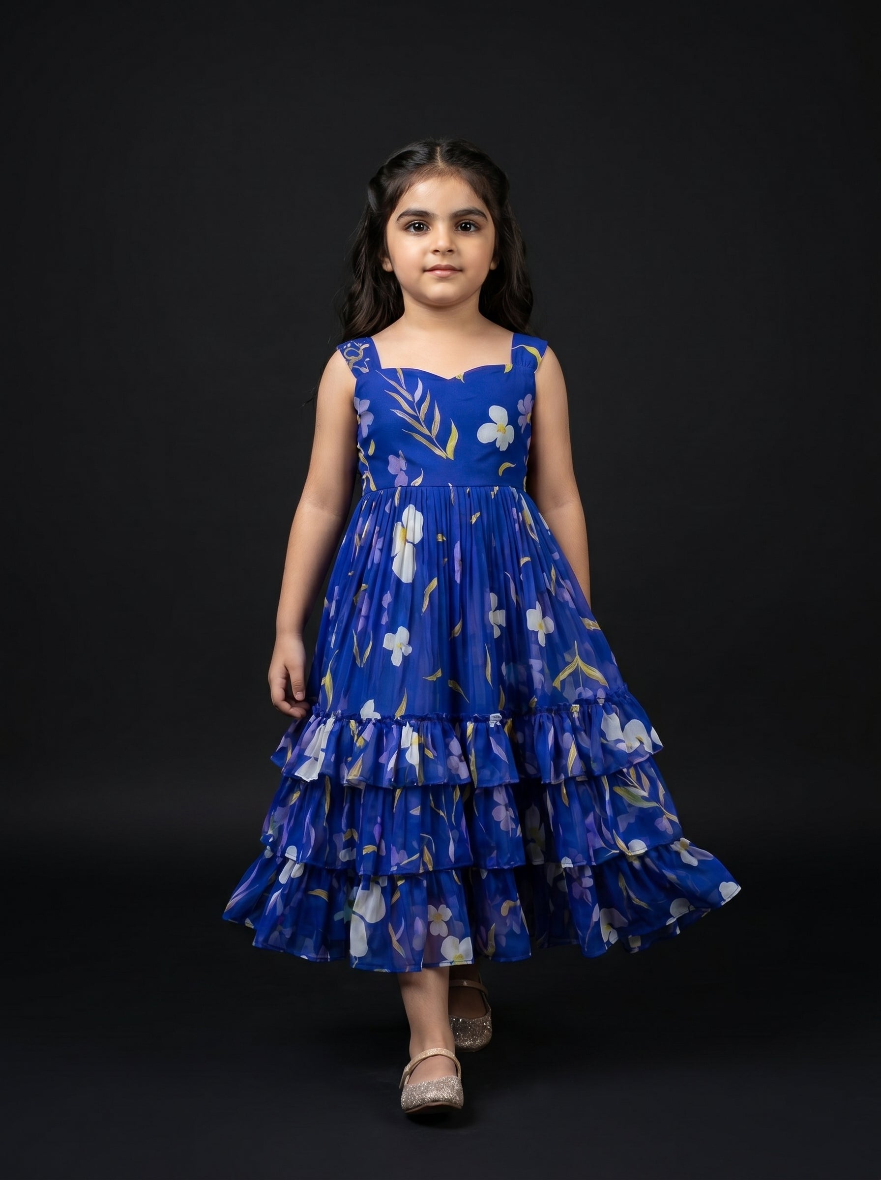 Three Layer Mini Midi Dress Vasanta - Royal Blue