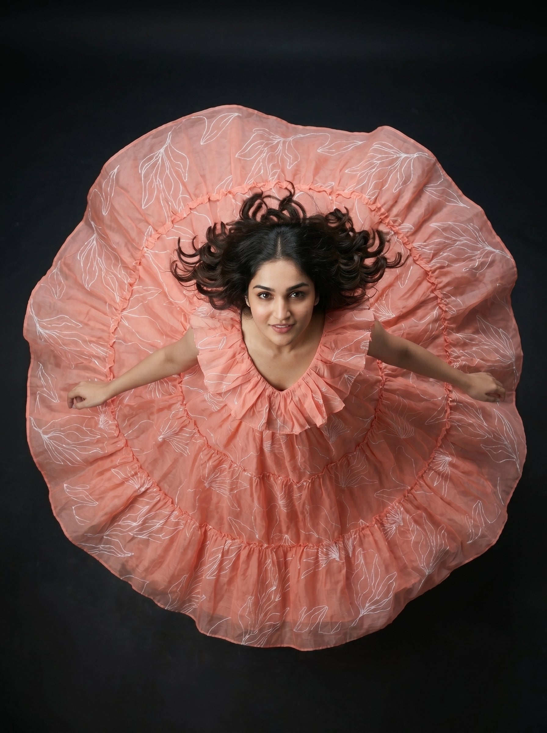 Tiered Midi Dress Kanaka - Peach