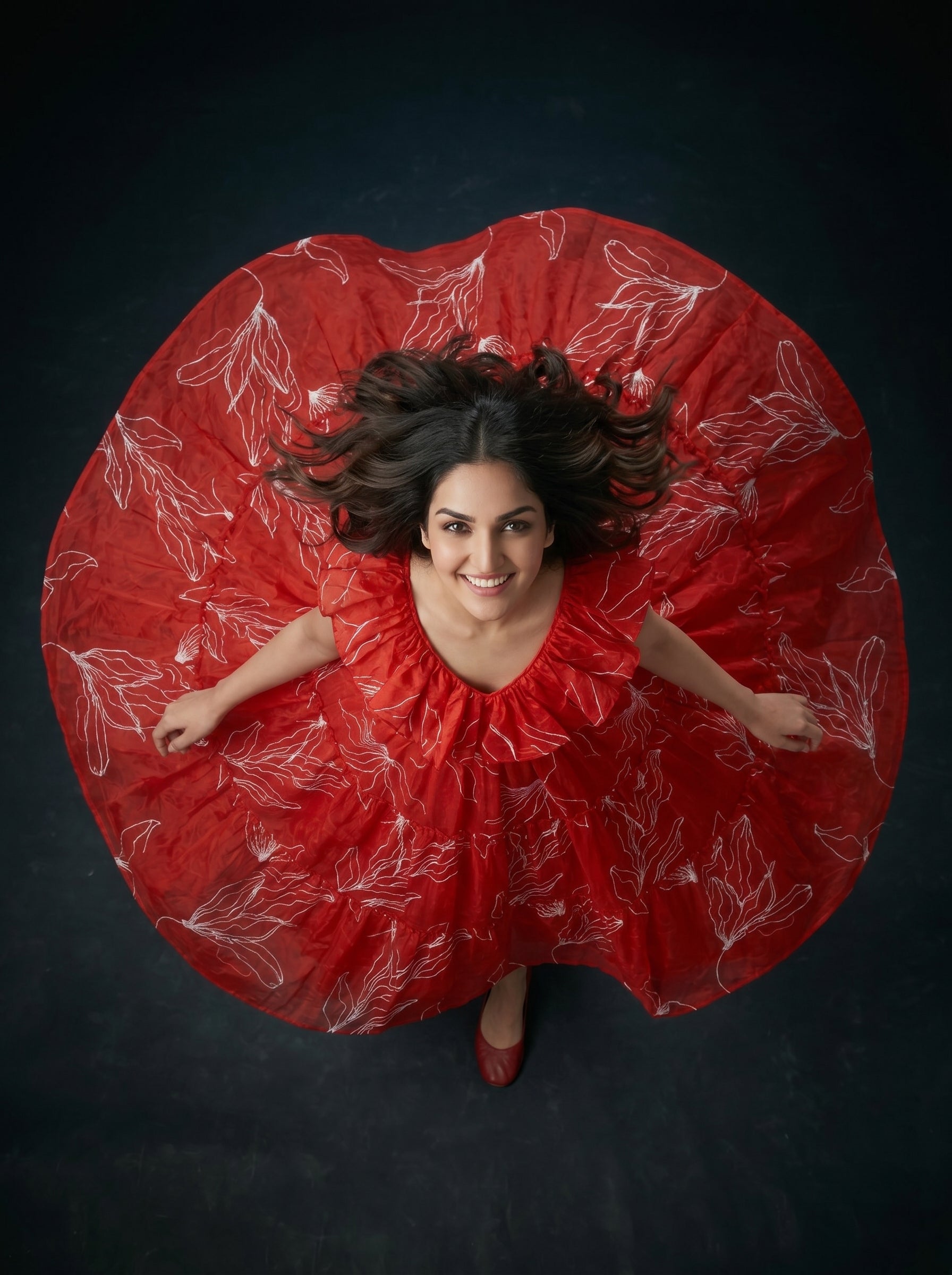 Tiered Midi Dress Kanaka - Red