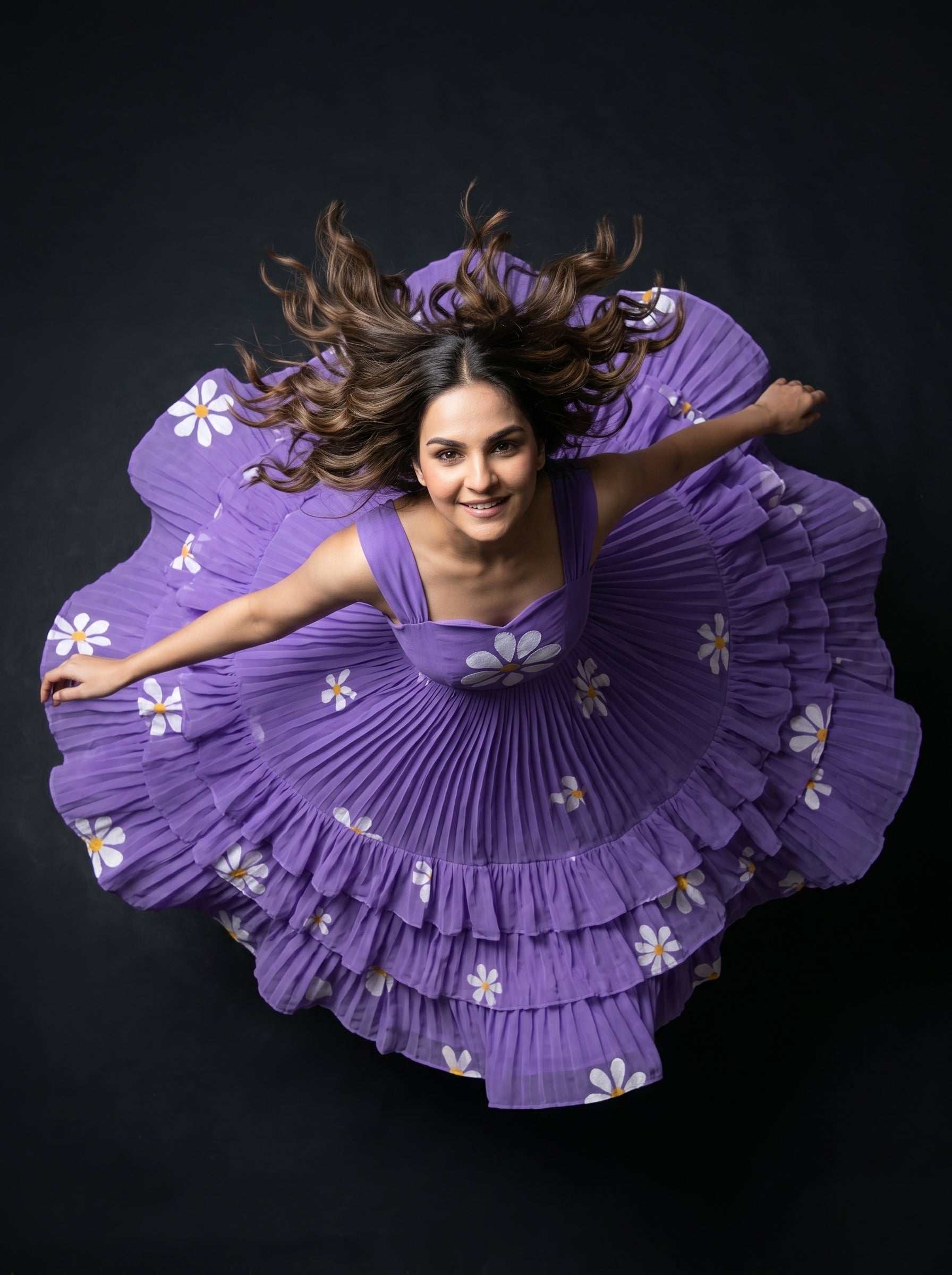 Three Layer Midi Dress Vasanta - Lavender