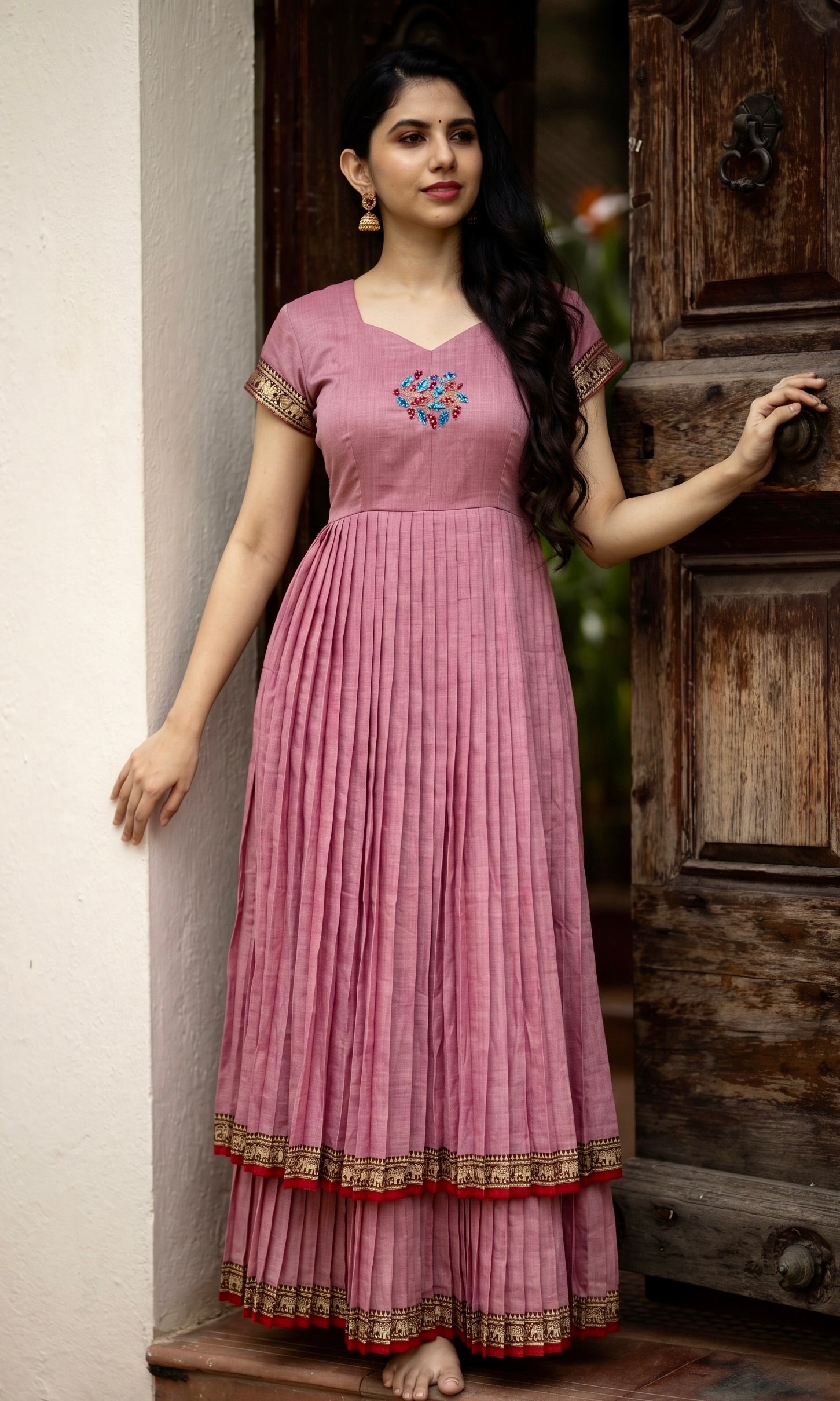 DOUBLE LAYER NARAYAN PET DRESS LAKSHMI-ROSE BLUSH