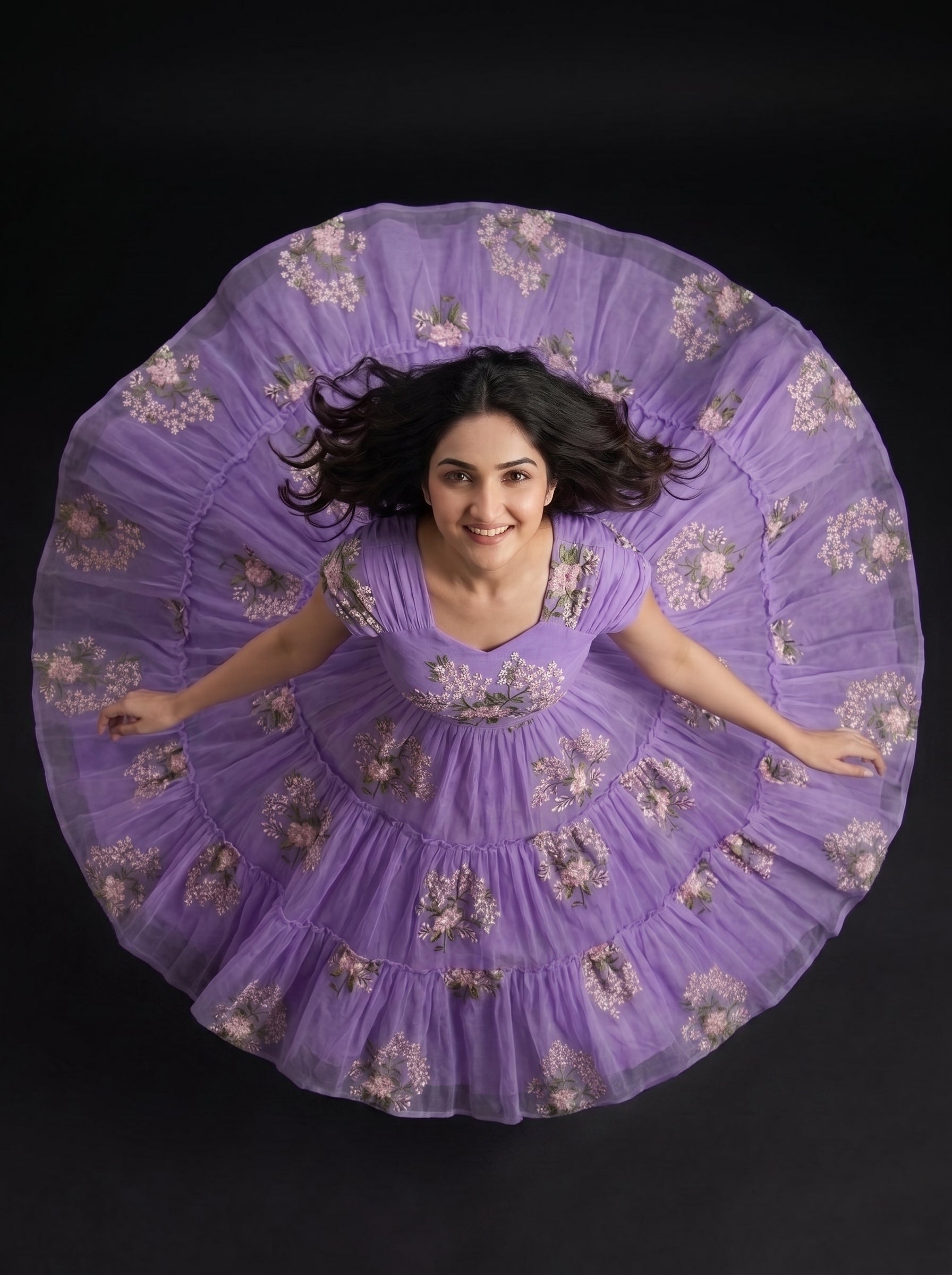 TIERED MIDI DRESS KAMALA - LAVENDER