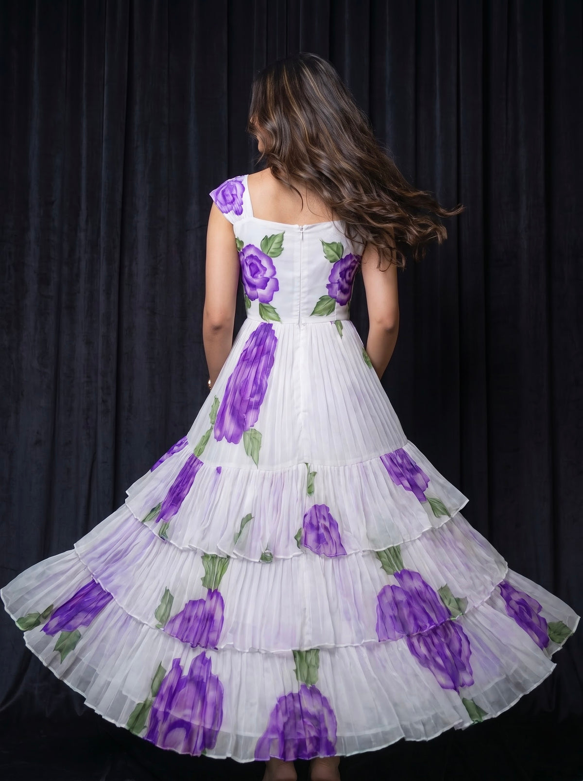Three Layer Midi Dress Vasanta - Lavender Rose