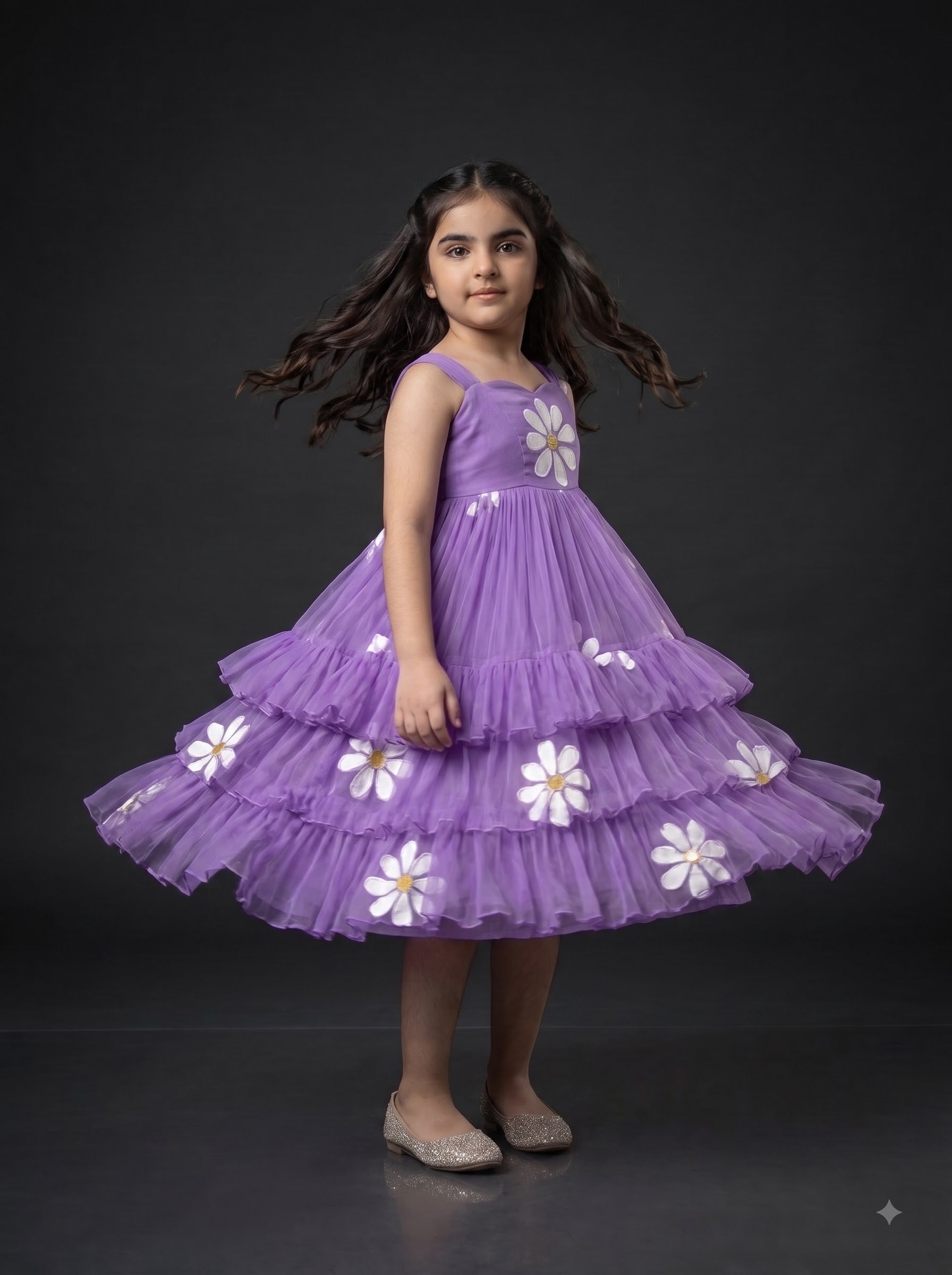 Three Layer Mini Midi Dress Vasanta - Lavender