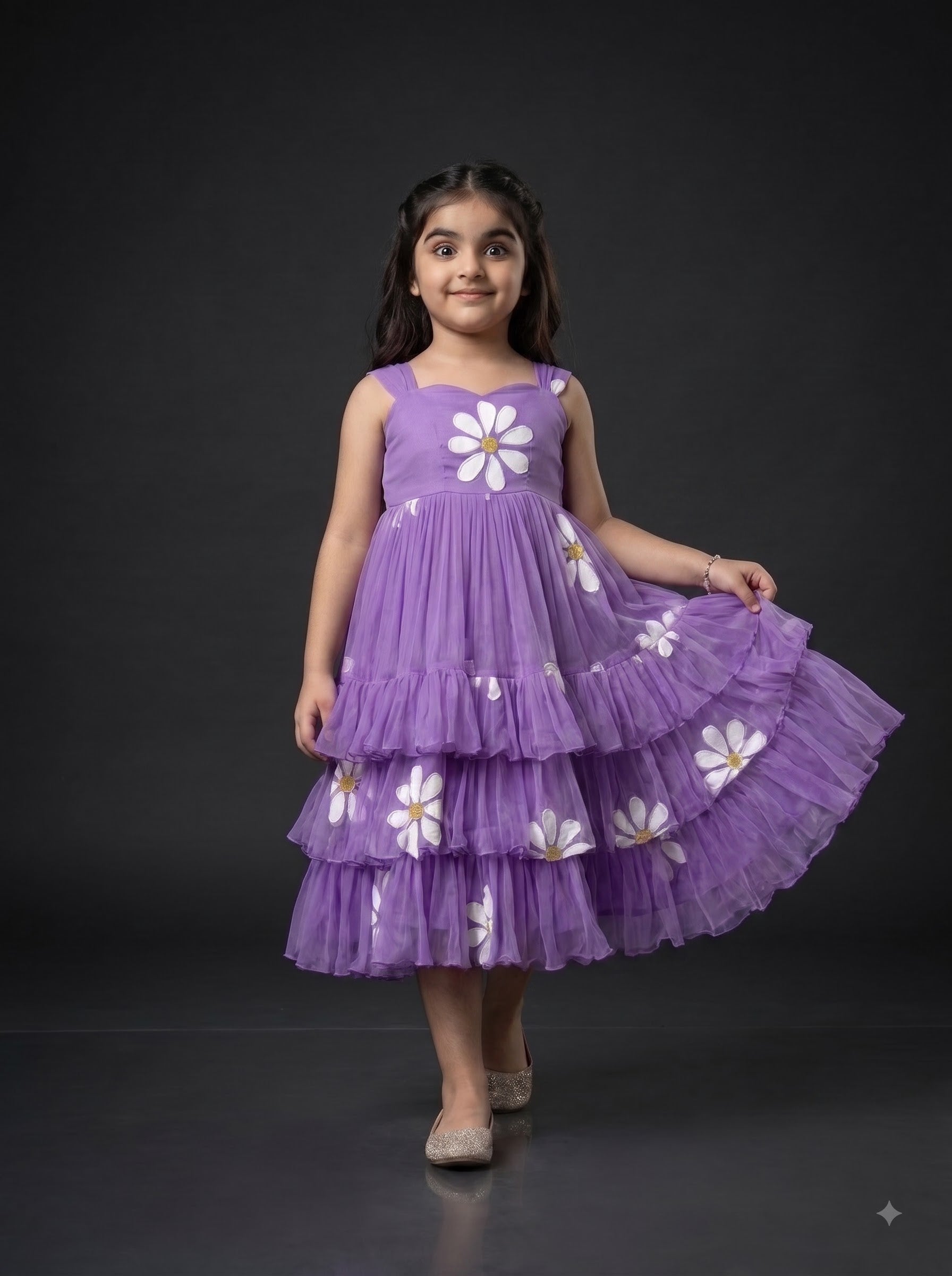 Three Layer Mini Midi Dress Vasanta - Lavender