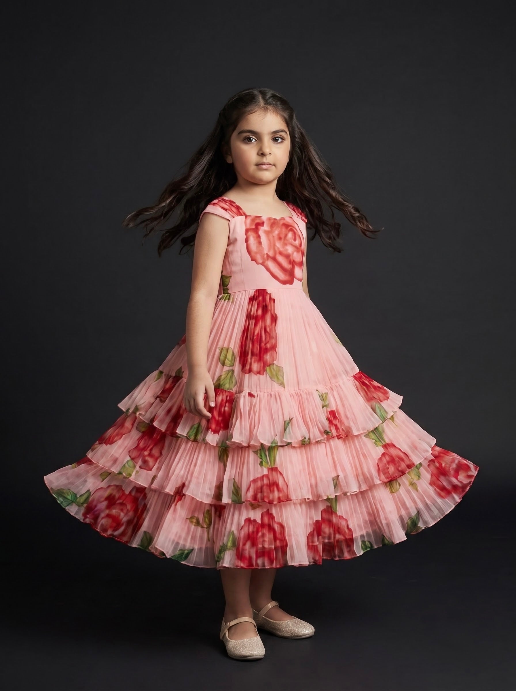 Three Layer Mini Midi Dress Vasanta - Rose Blush