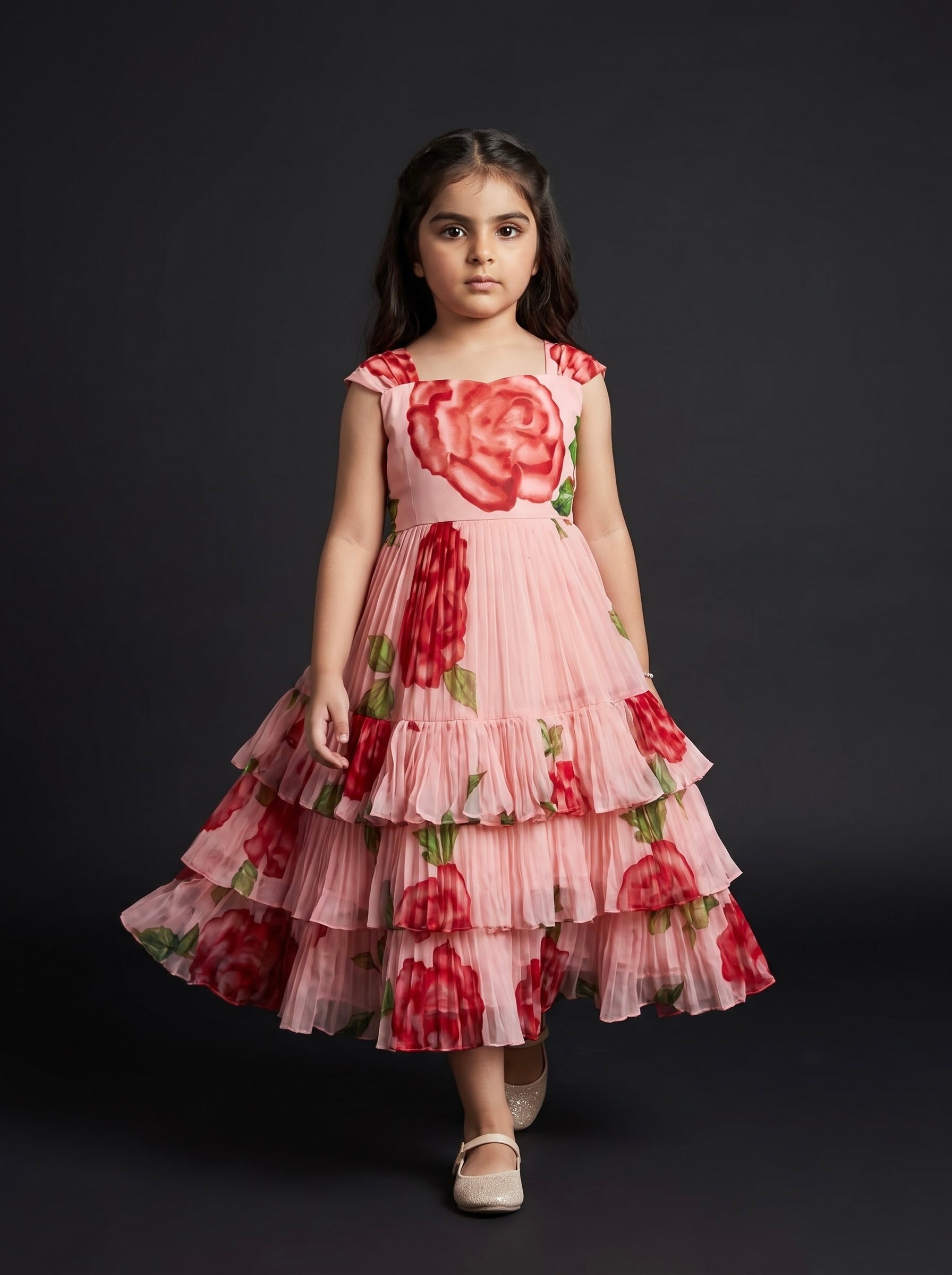 Three Layer Mini Midi Dress Vasanta - Rose Blush
