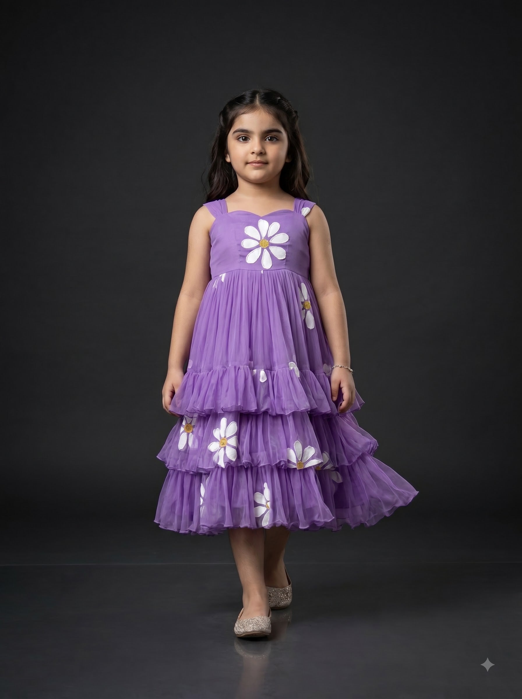 Three Layer Mini Midi Dress Vasanta - Lavender