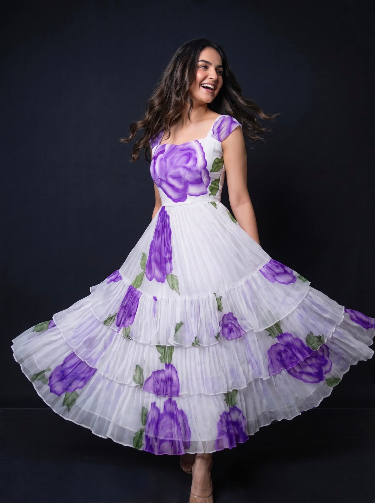 Three Layer Midi Dress Vasanta - Lavender Rose