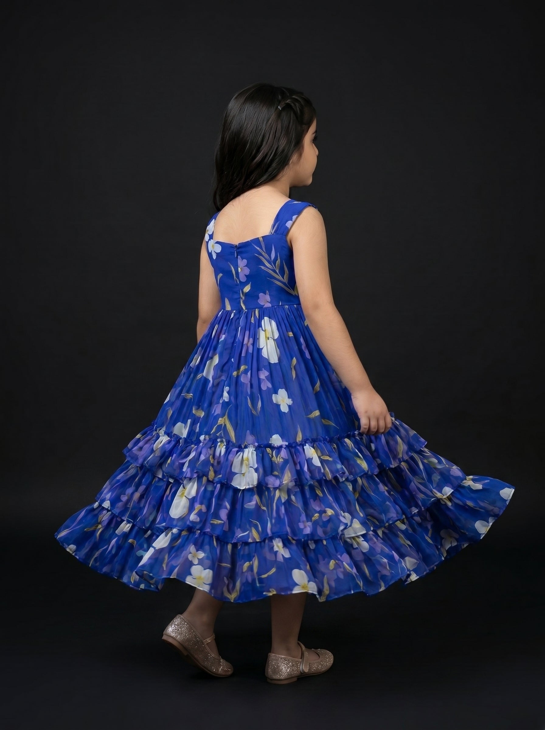 Three Layer Mini Midi Dress Vasanta - Royal Blue