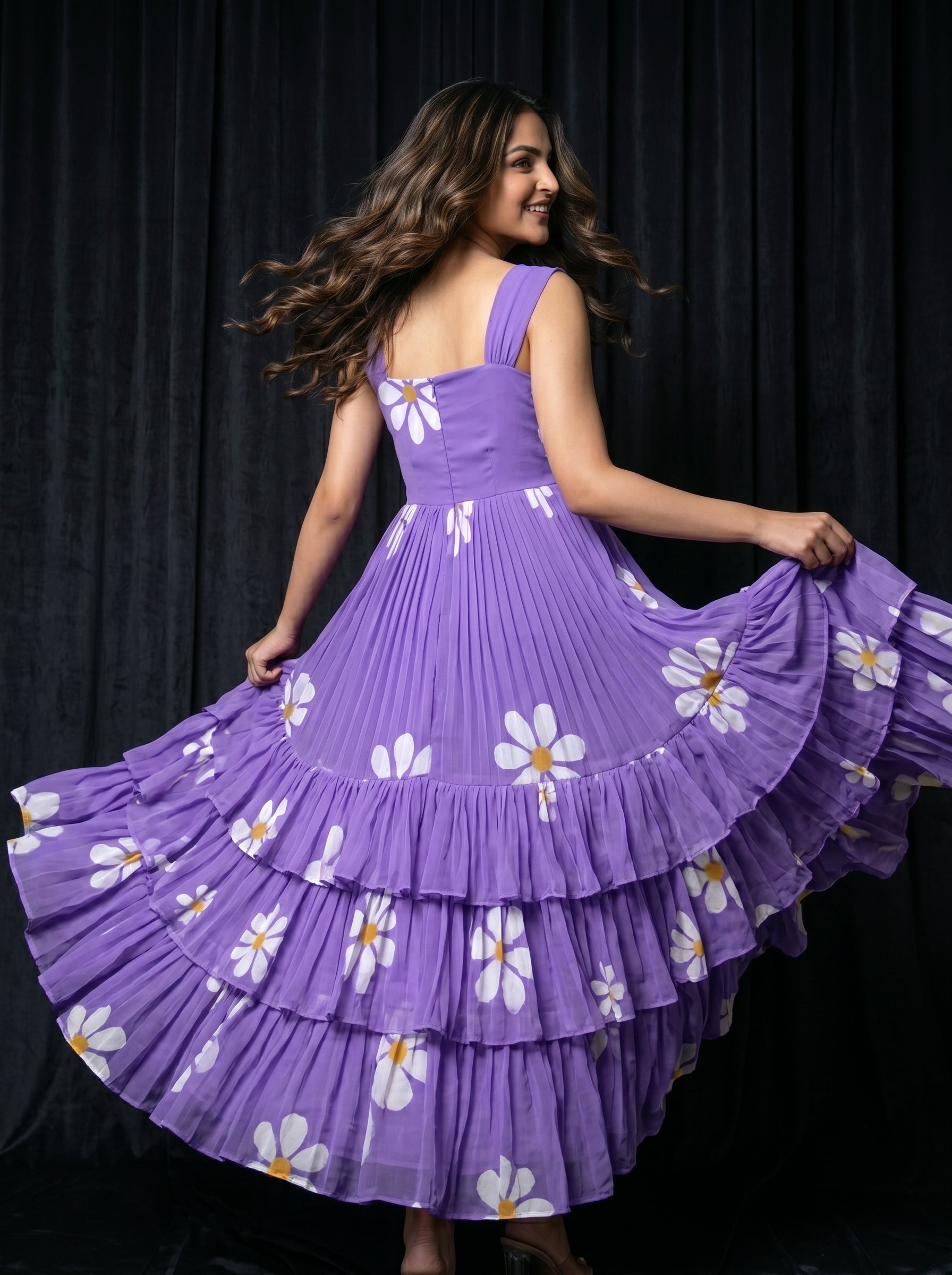 Three Layer Midi Dress Vasanta - Lavender