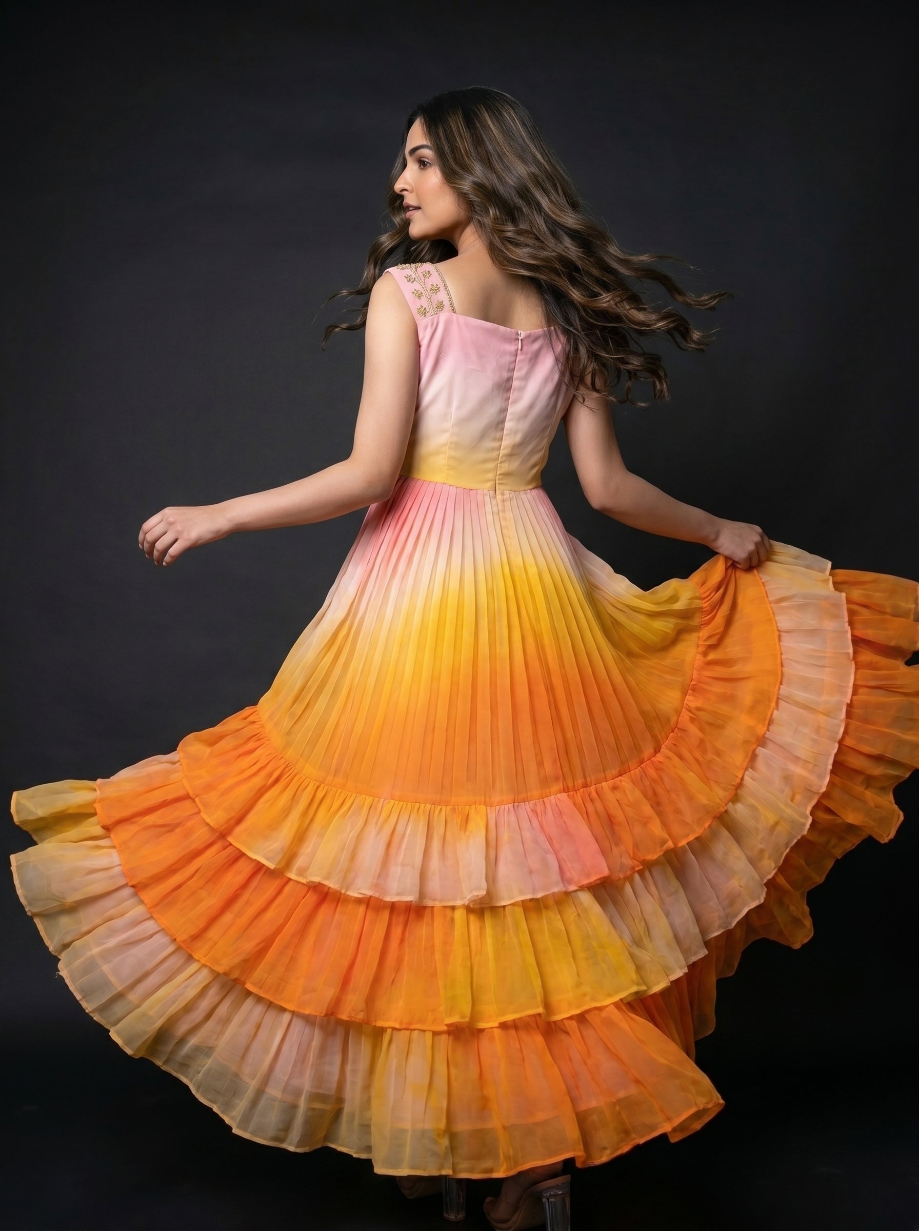 Three Layer Midi Dress Vasanta - Ombré Multi