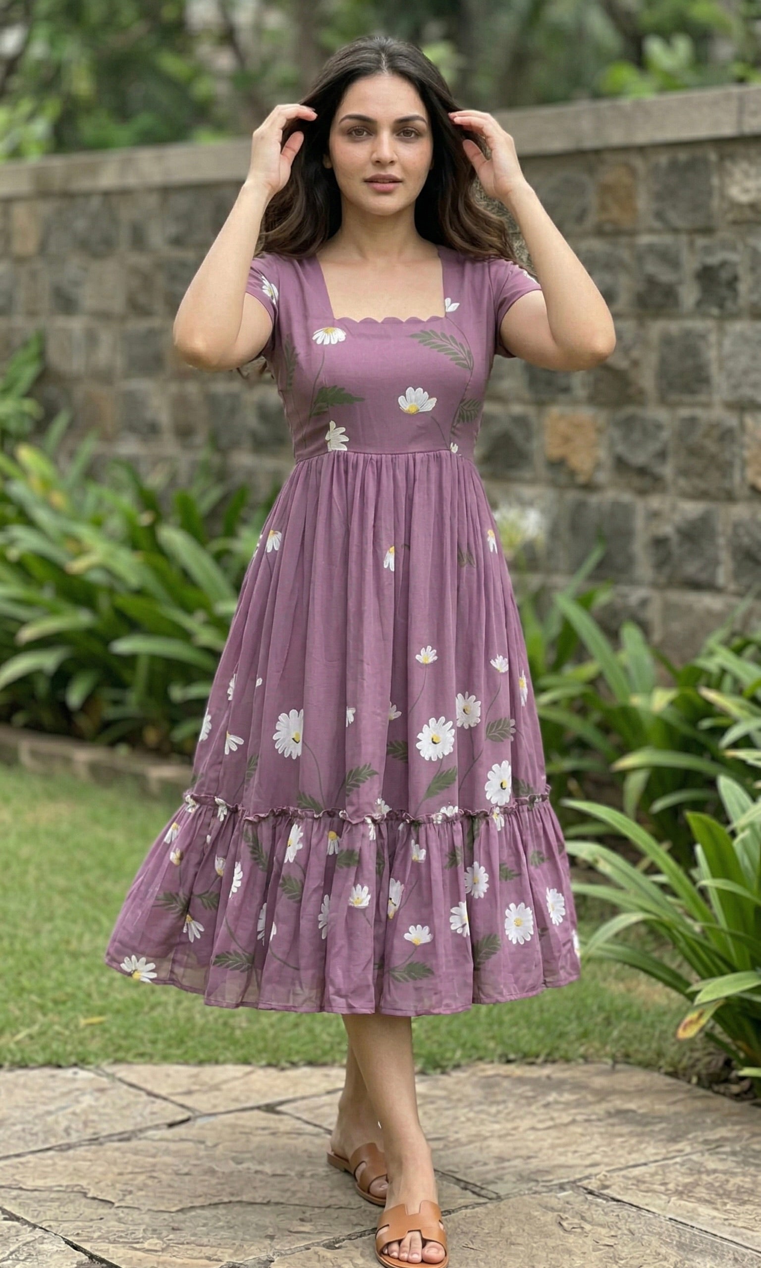 Tiered Midi Dress Vasanta - Purple