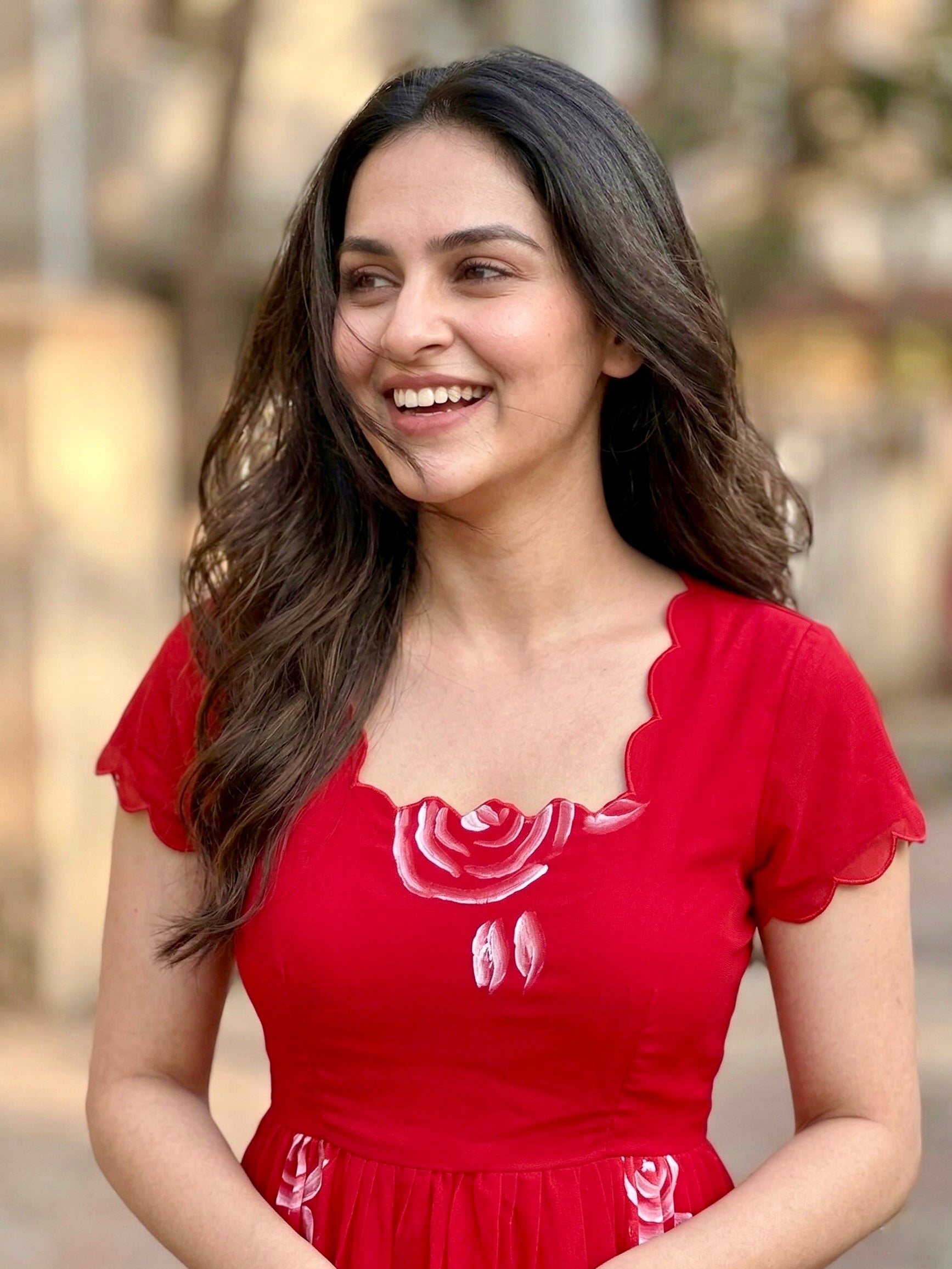 Tiered Midi Dress Vasanta - Red