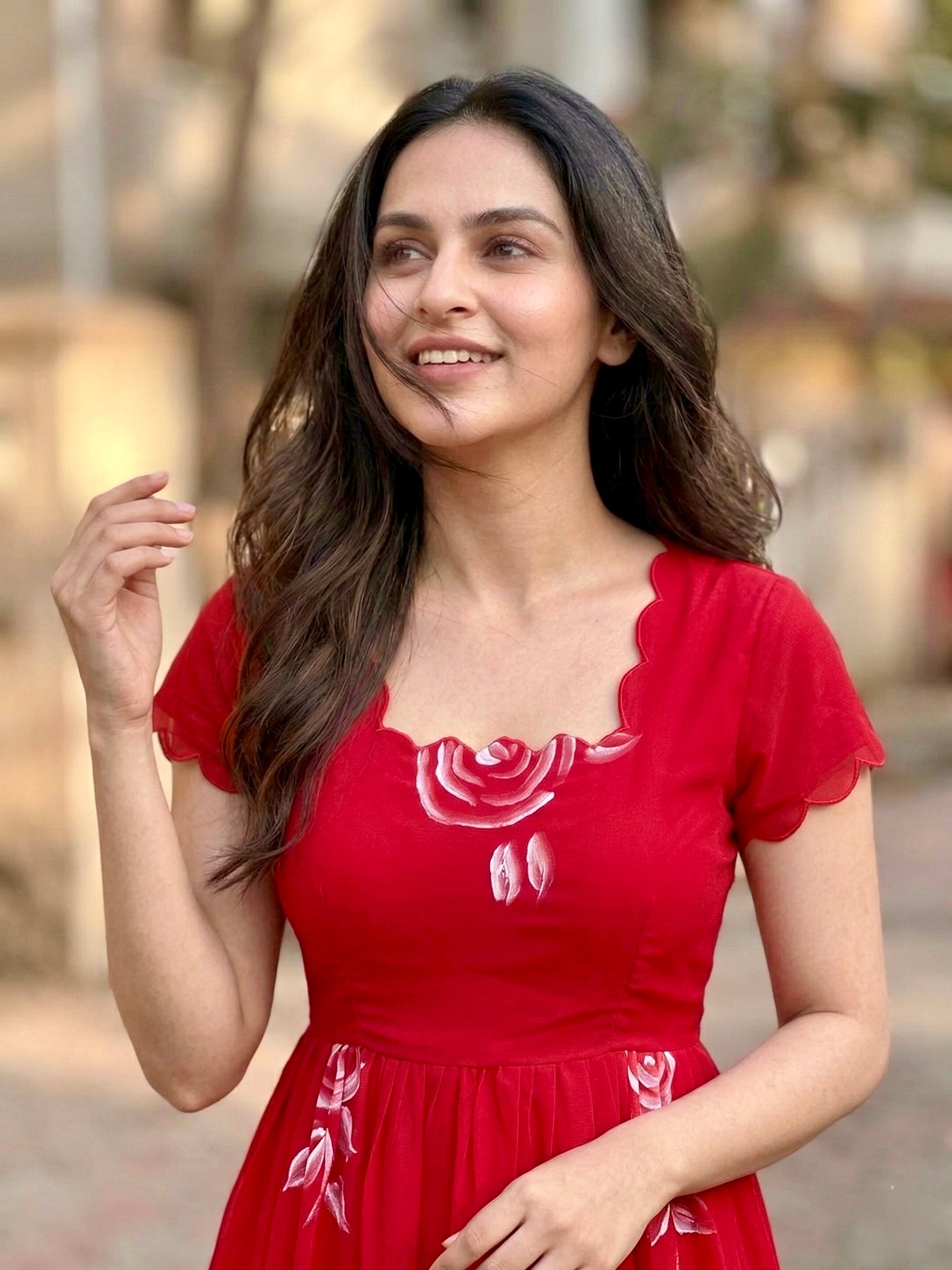 Tiered Midi Dress Vasanta - Red
