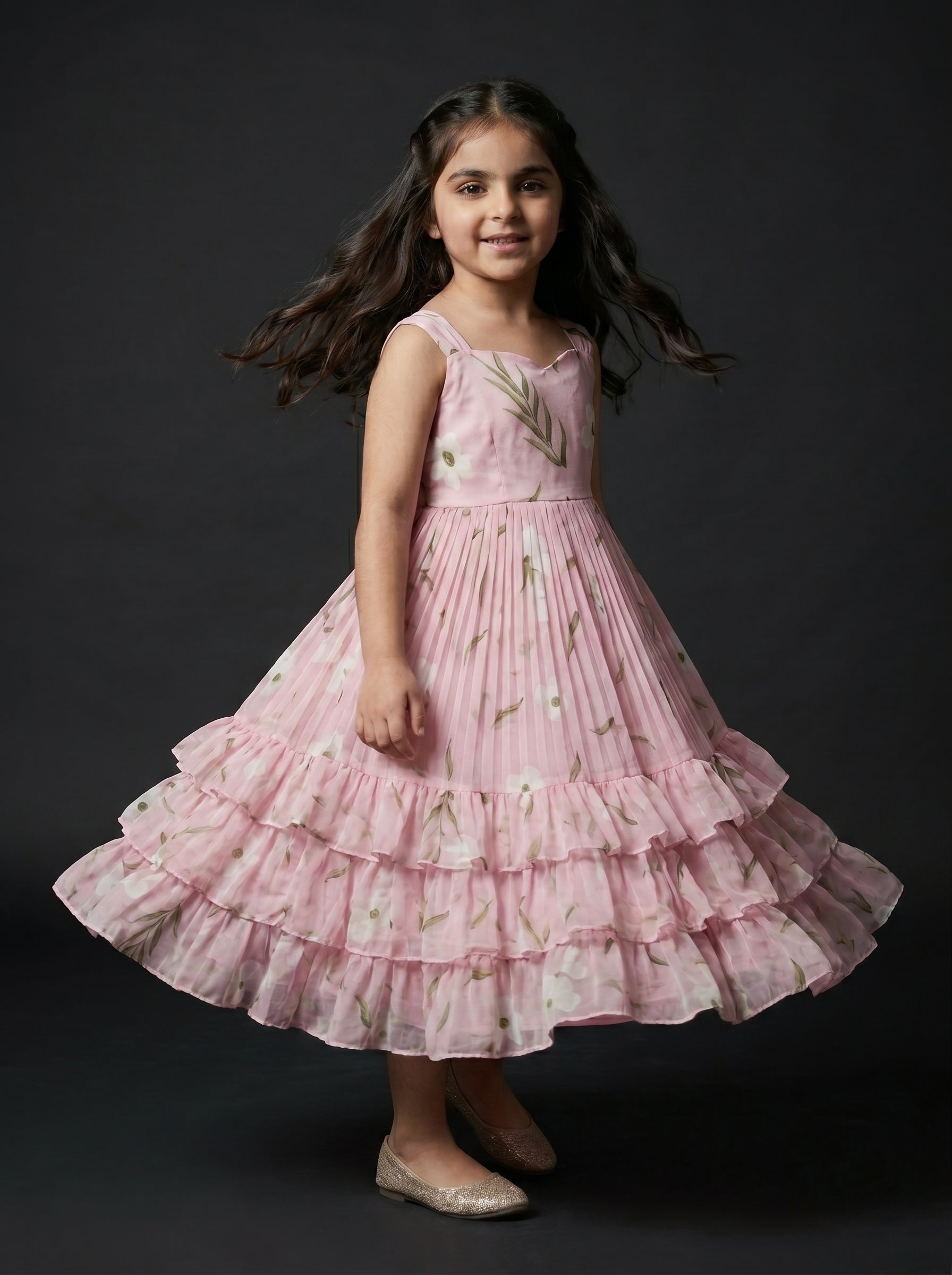 Three Layer Mini Midi Dress Vasanta - Pink