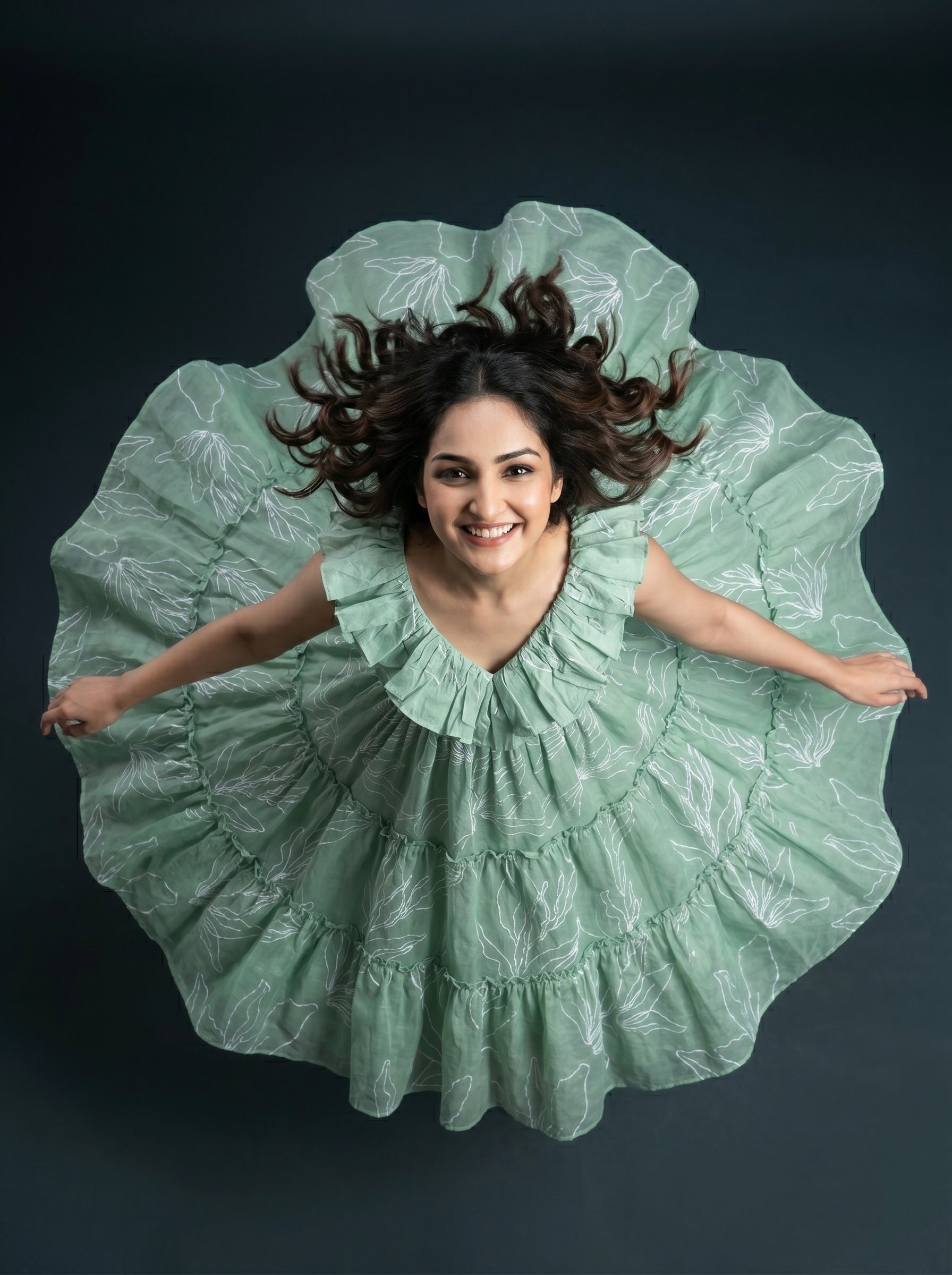 Tiered Midi Dress Kanaka - Leaf Green