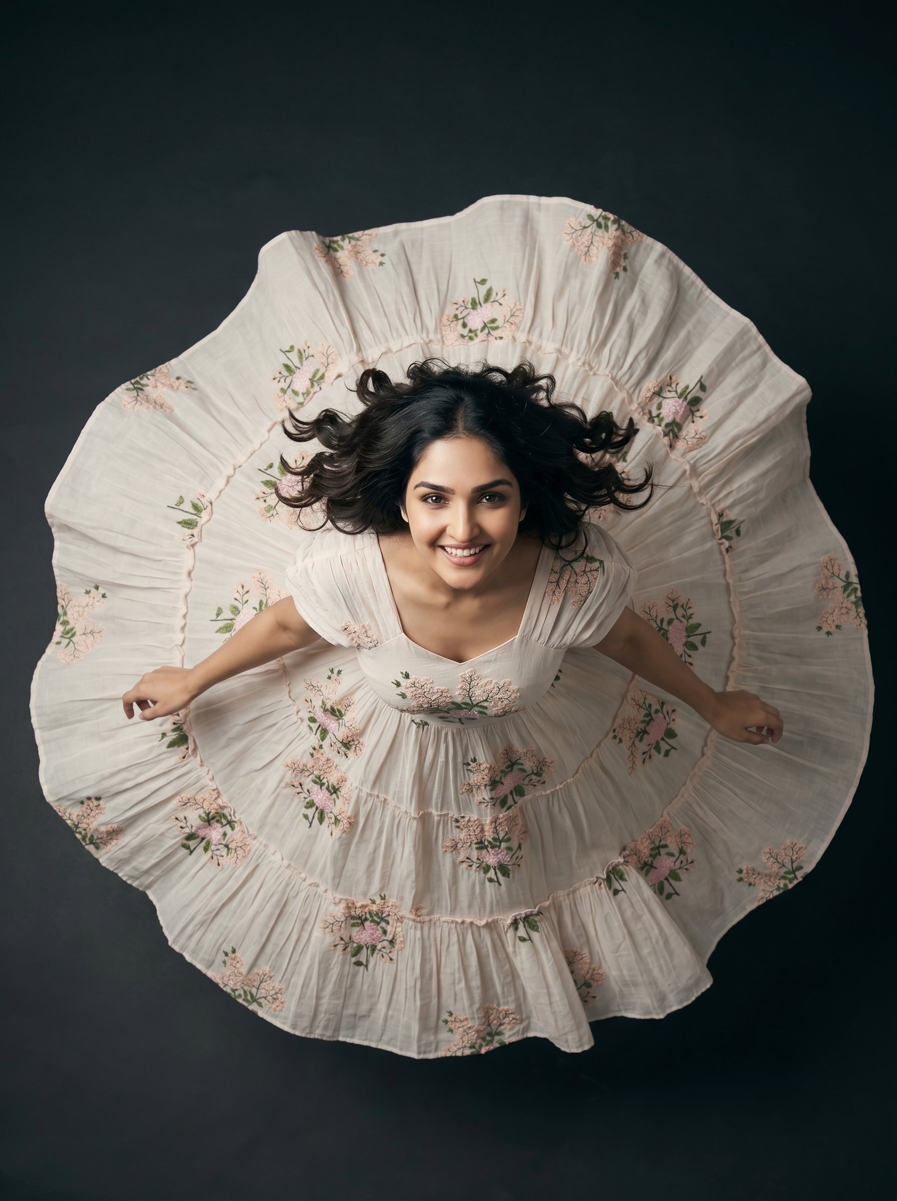 TIERED MIDI DRESS KAMALA - POWDER PINK