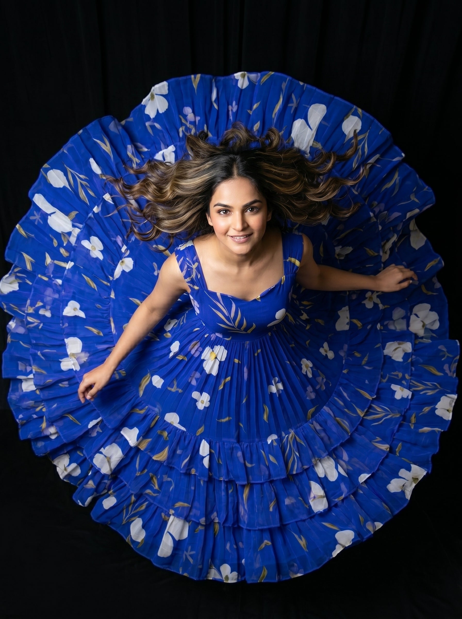 Three Layer Midi Dress Vasanta - Royal Blue